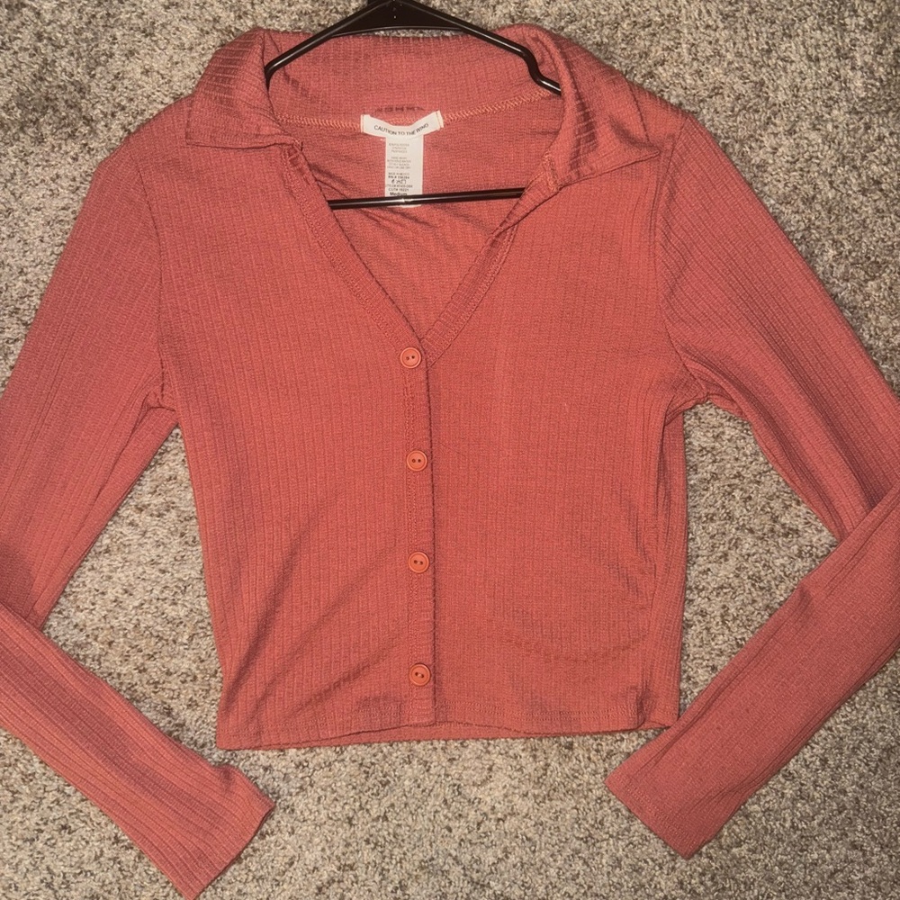 Caution To The Wind Rust Button-Down Shirt